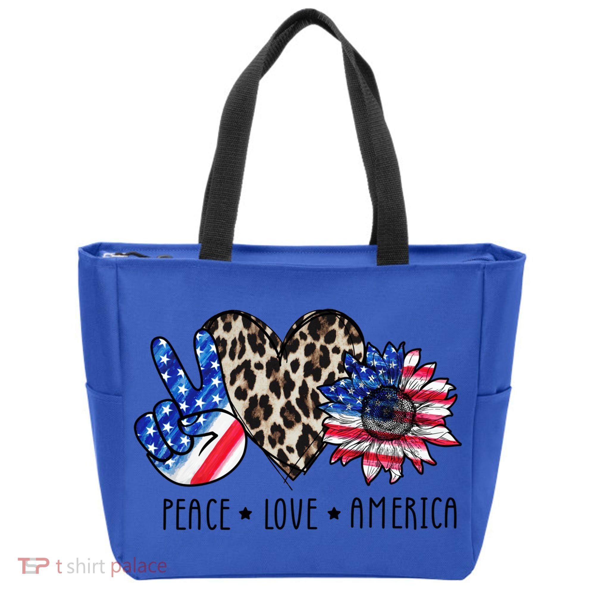 Peace Love America Independence Day 4th Of July Us Gift Tote Bag