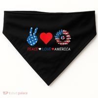 Peace Love America July 4th USA-Made Doggie Bandana thumb 0