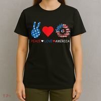 Peace Love America July 4th T-Shirt thumb 4