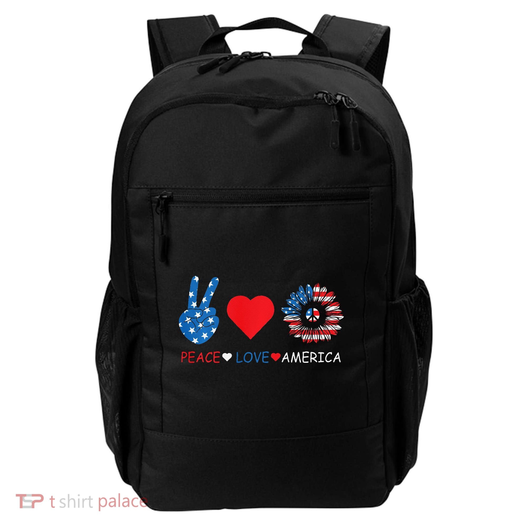 Peace Love America July 4th Backpack
