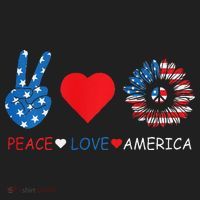 Peace Love America July 4th Beanie thumb 2