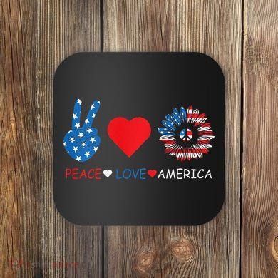 Peace Love America July 4th Coaster