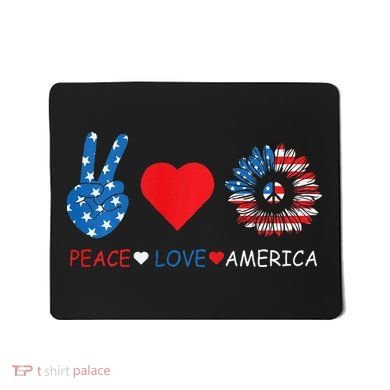Peace Love America July 4th Mousepad