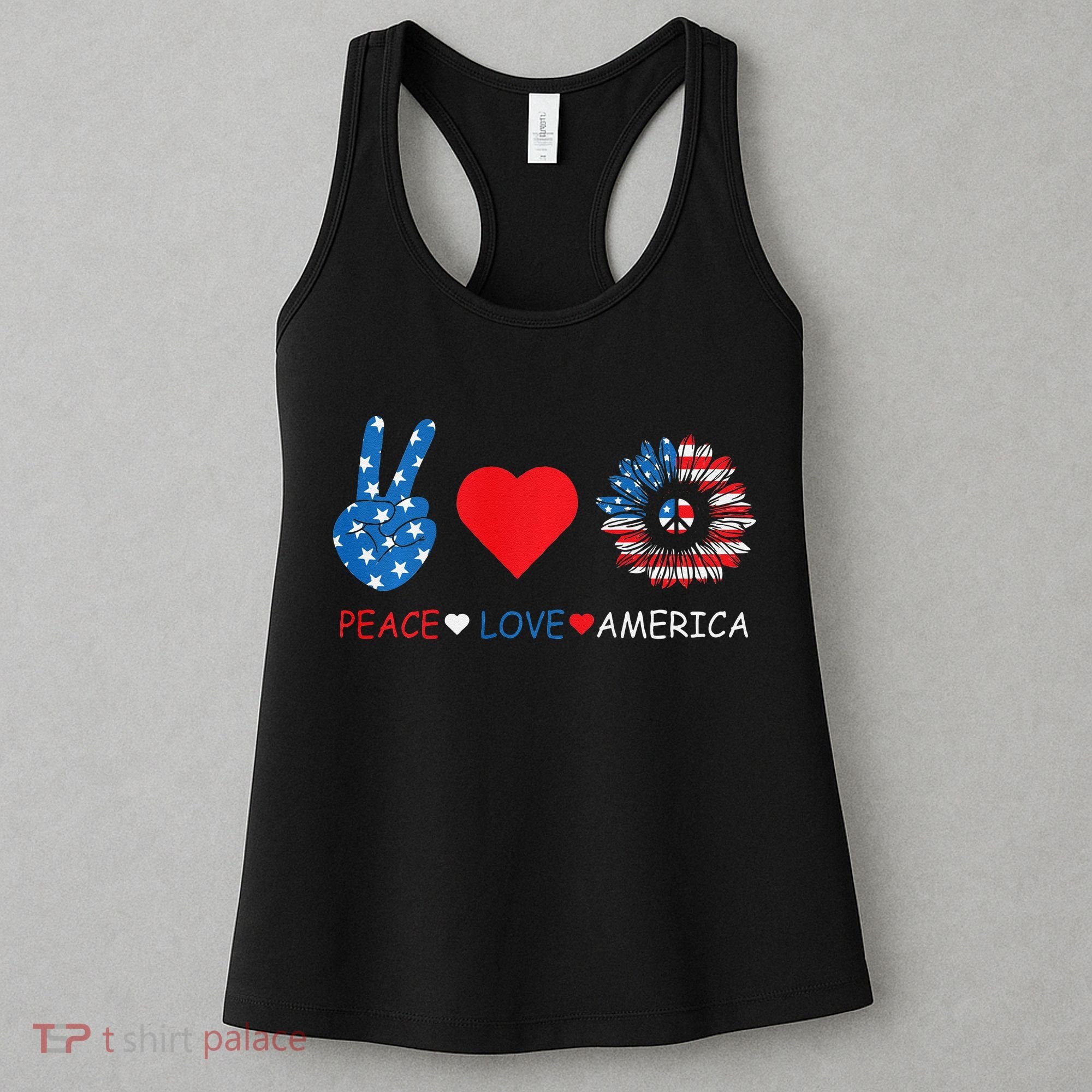 Peace Love America July 4th Women's Tank Top