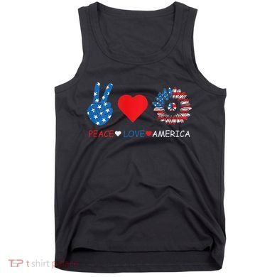 Peace Love America July 4th Tank Top