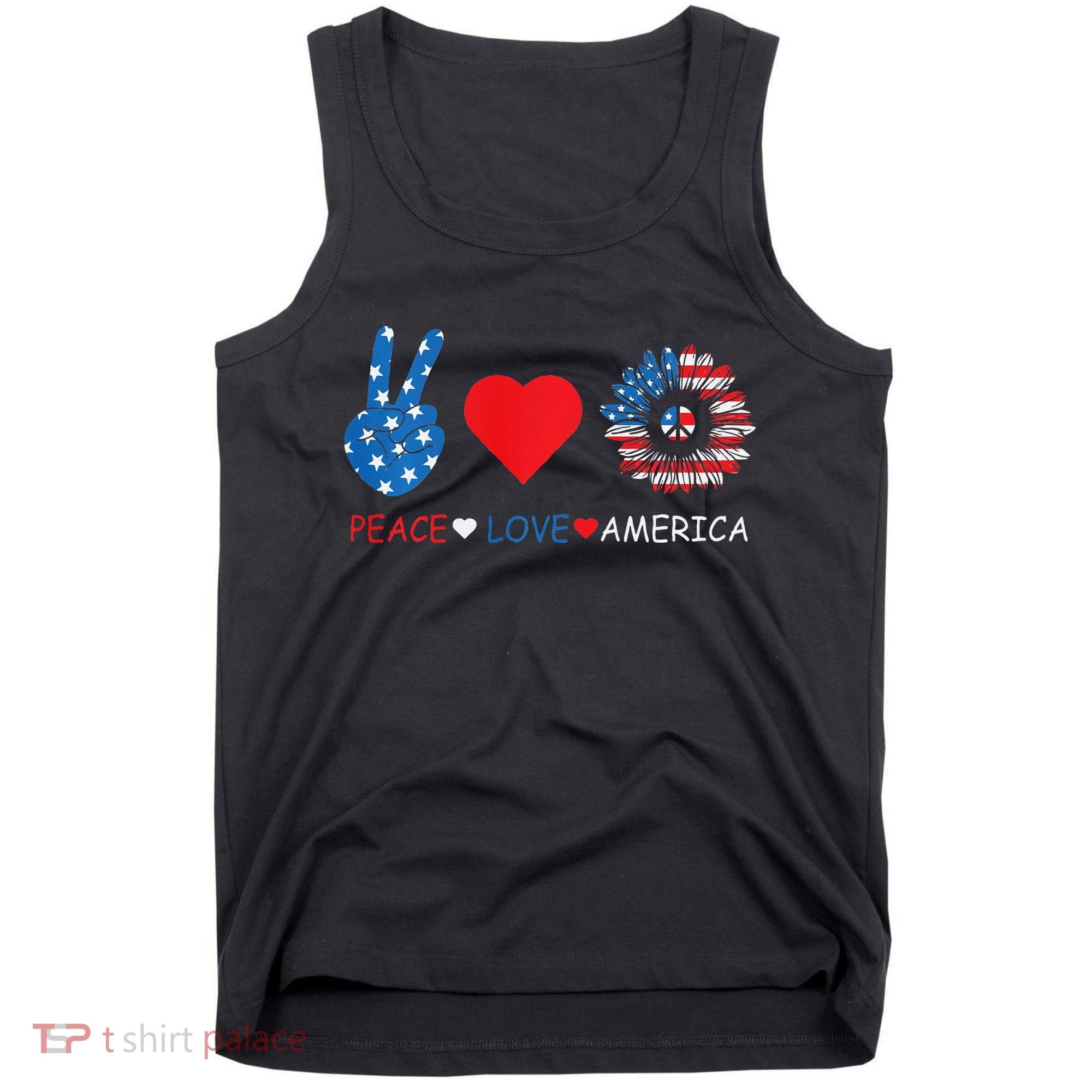 Peace Love America July 4th Tank Top