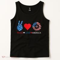 Peace Love America July 4th Tank Top thumb 2