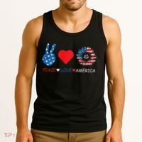 Peace Love America July 4th Tank Top thumb 3