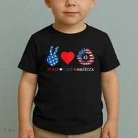 Peace Love America July 4th Toddler T-Shirt thumb 2
