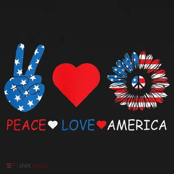 Peace Love America July 4th Toddler T-Shirt