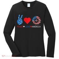 Peace Love America July 4th Women's Long Sleeve Shirt thumb 0