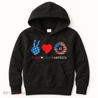 Peace Love America July 4th Kids Hoodie thumb 0