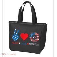 Peace Love America July 4th Tote Bag thumb 3