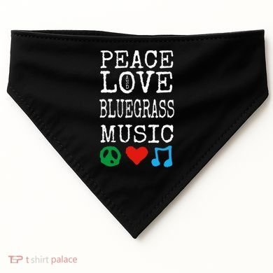 Peace Love And Bluegrass Music Bluegrass USA-Made Doggie Bandana