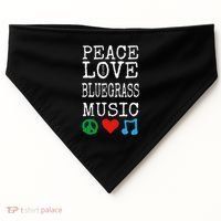 Peace Love And Bluegrass Music Bluegrass USA-Made Doggie Bandana thumb 0