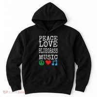 Peace Love And Bluegrass Music Bluegrass Hoodie thumb 0