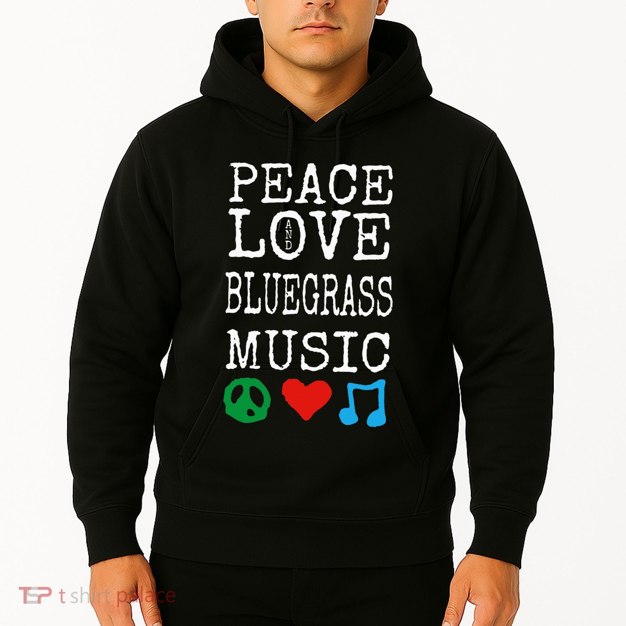 Peace Love And Bluegrass Music Bluegrass Hoodie
