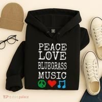 Peace Love And Bluegrass Music Bluegrass Hoodie thumb 4