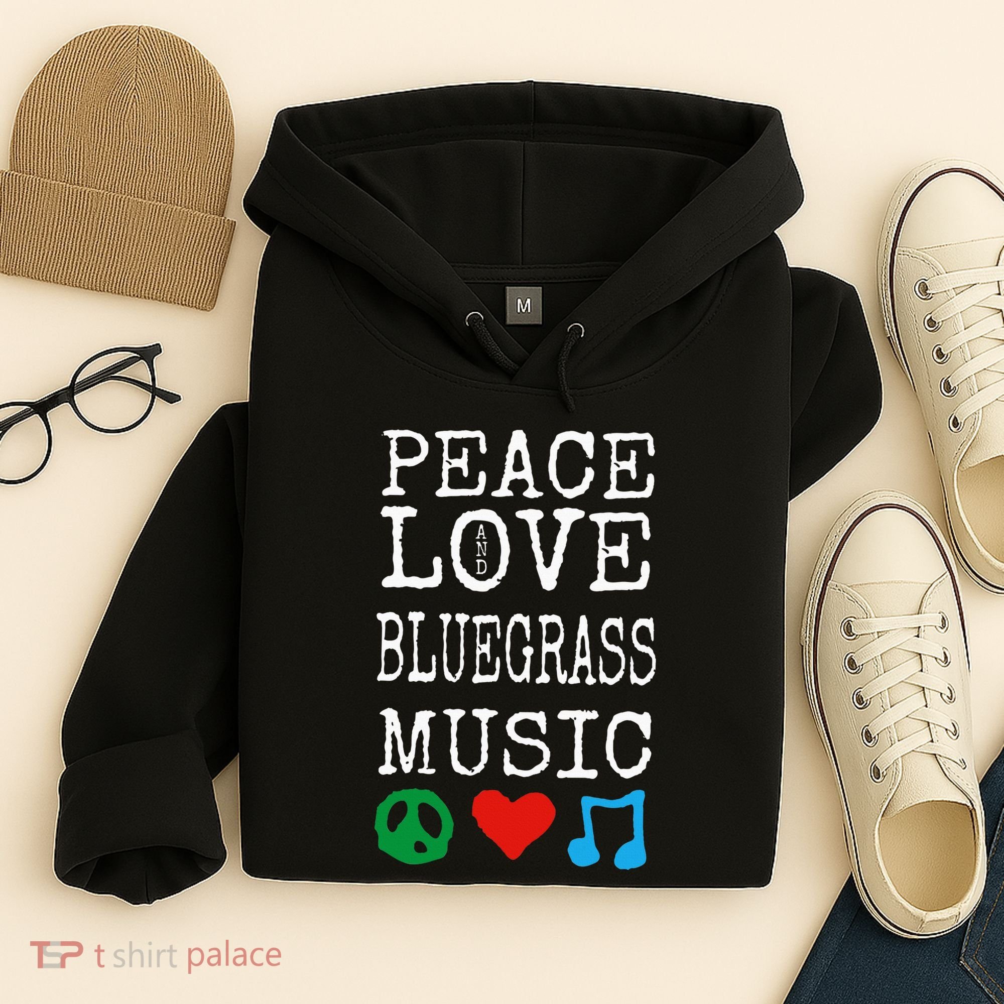 Peace Love And Bluegrass Music Bluegrass Hoodie