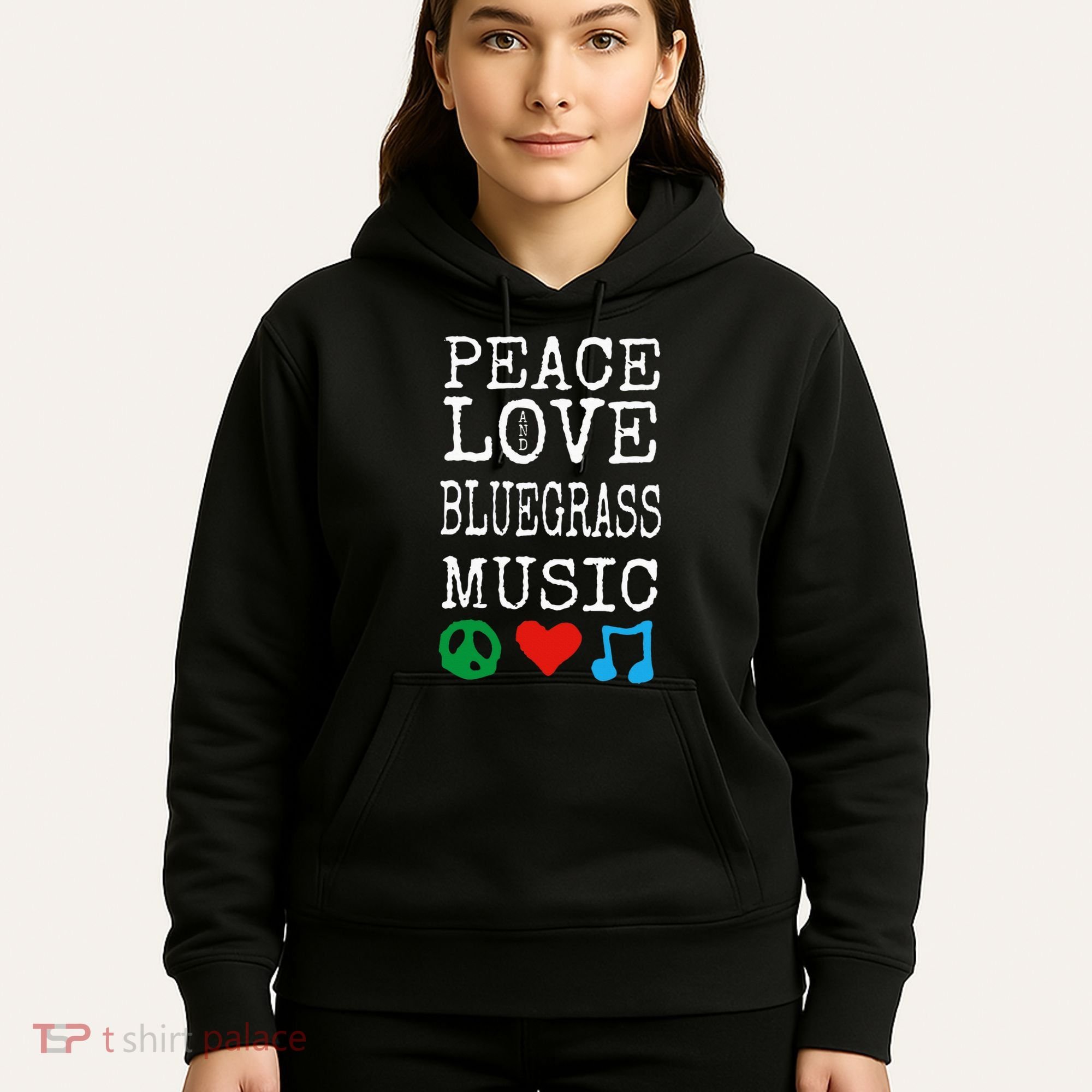 Peace Love And Bluegrass Music Bluegrass Hoodie