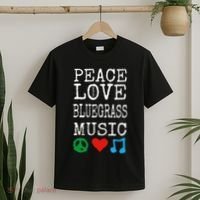 Peace Love And Bluegrass Music Bluegrass T-Shirt thumb 2