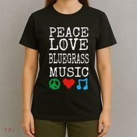 Peace Love And Bluegrass Music Bluegrass T-Shirt thumb 4