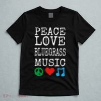 Peace Love And Bluegrass Music Bluegrass T-Shirt thumb 5