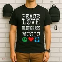 Peace Love And Bluegrass Music Bluegrass T-Shirt thumb 6