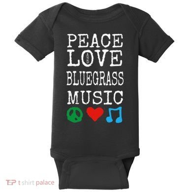 Peace Love And Bluegrass Music Bluegrass Baby Bodysuit