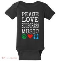 Peace Love And Bluegrass Music Bluegrass Baby Bodysuit thumb 0