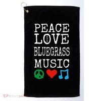 Peace Love And Bluegrass Music Bluegrass Golf Towel thumb 0
