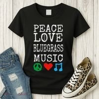 Peace Love And Bluegrass Music Bluegrass Women's T-Shirt thumb 3