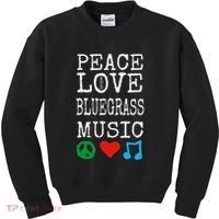 Peace Love And Bluegrass Music Bluegrass Kids Sweatshirt thumb 0