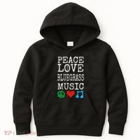 Peace Love And Bluegrass Music Bluegrass Kids Hoodie thumb 0