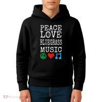 Peace Love And Bluegrass Music Bluegrass Kids Hoodie thumb 4