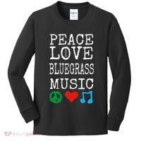 Peace Love And Bluegrass Music Bluegrass Kids Long Sleeve Shirt thumb 0