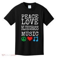 Peace Love And Bluegrass Music Bluegrass Kids T-Shirt thumb 0