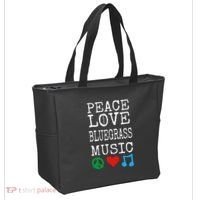 Peace Love And Bluegrass Music Bluegrass Tote Bag thumb 2