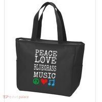 Peace Love And Bluegrass Music Bluegrass Tote Bag thumb 3