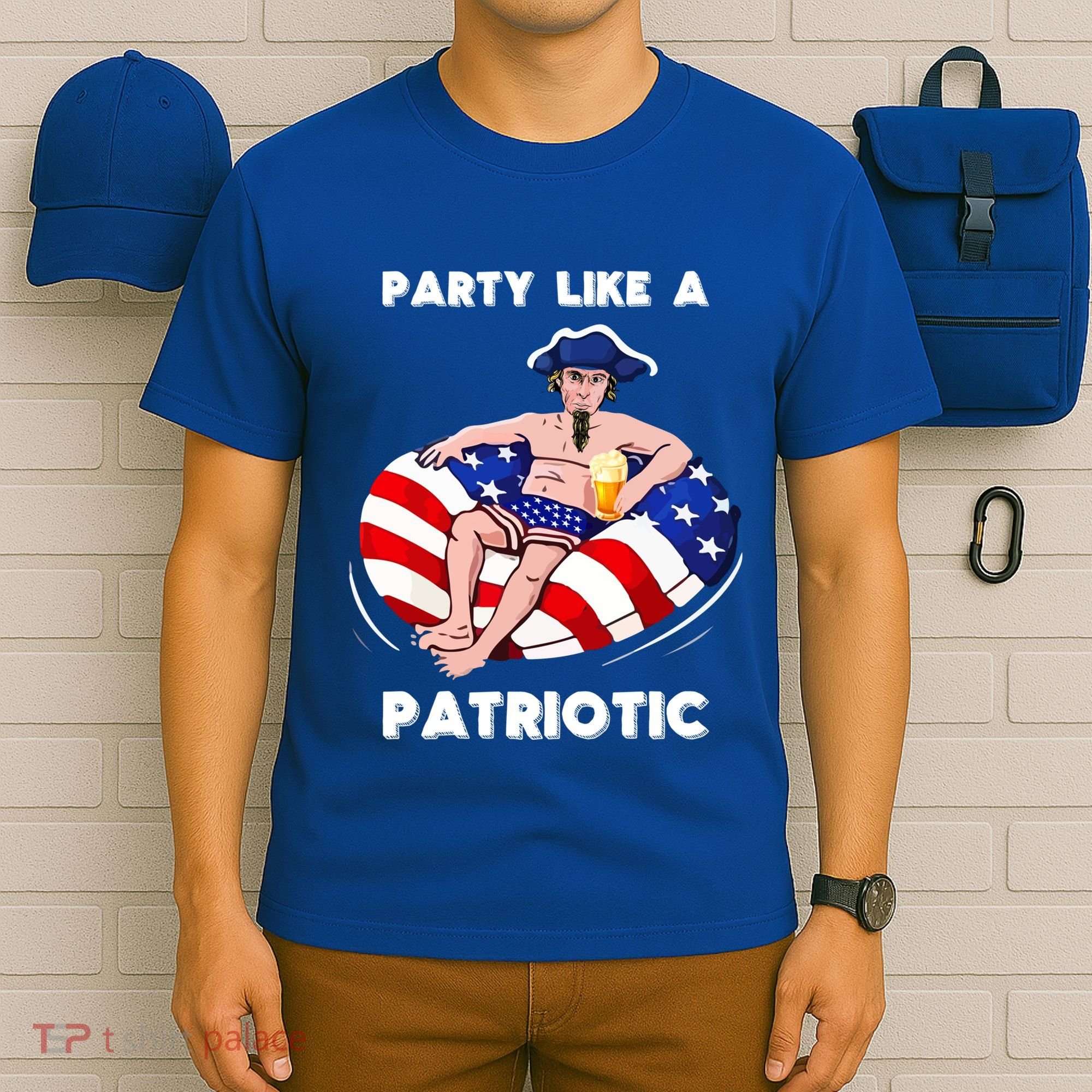Party Like A Patriotic Beer Lover 4th Of July Pool Party Gift T-Shirt