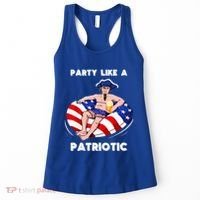 Party Like A Patriotic Beer Lover 4th Of July Pool Party Gift Women's Tank Top thumb 0