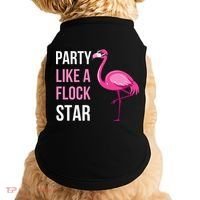 Party Like A Flock Star Pink Flamingo Doggie Tank thumb 0