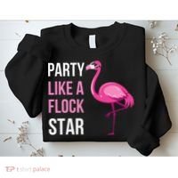 Party Like A Flock Star Pink Flamingo Sweatshirt thumb 2