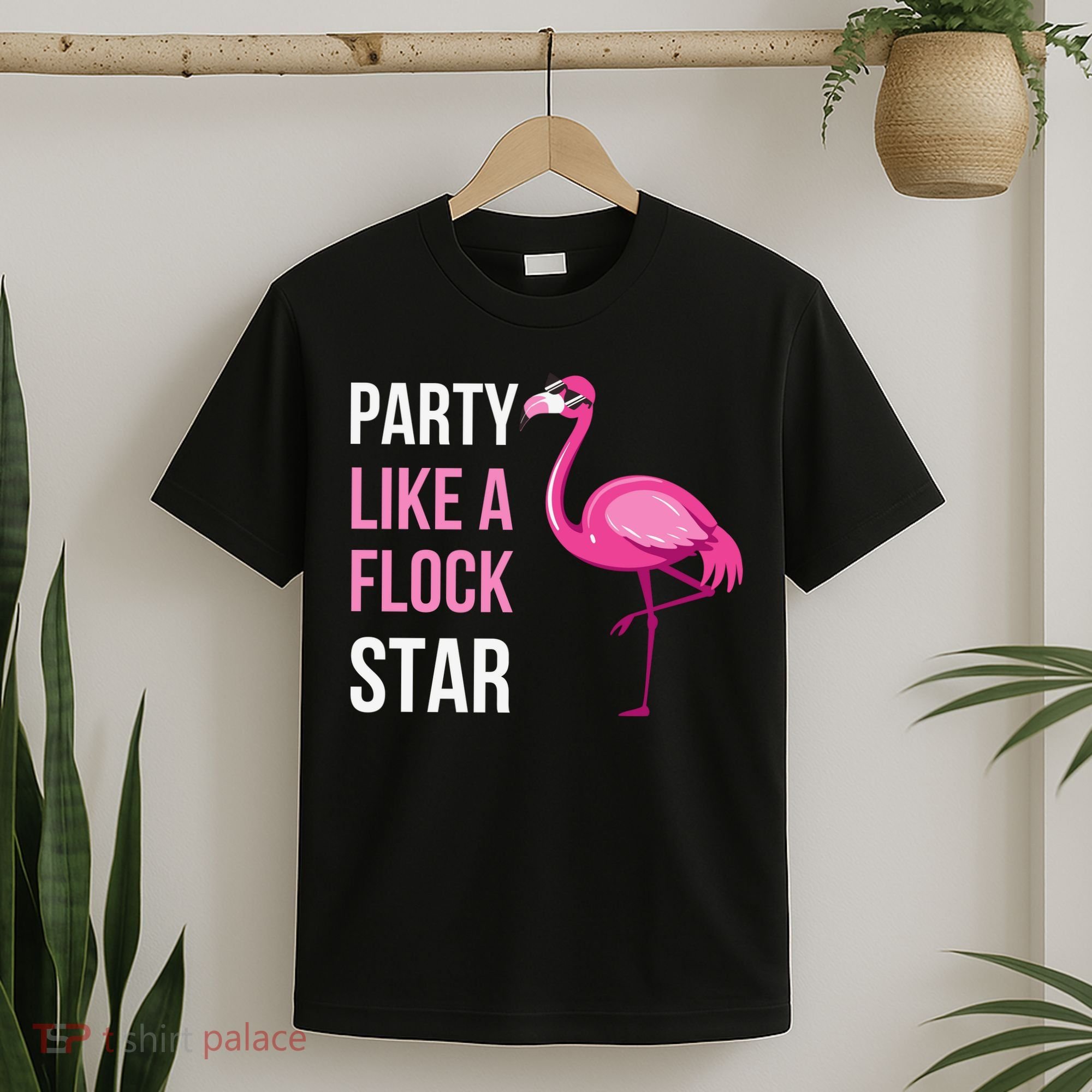 Party Like A Flock Star Pink Flamingo T-Shirt