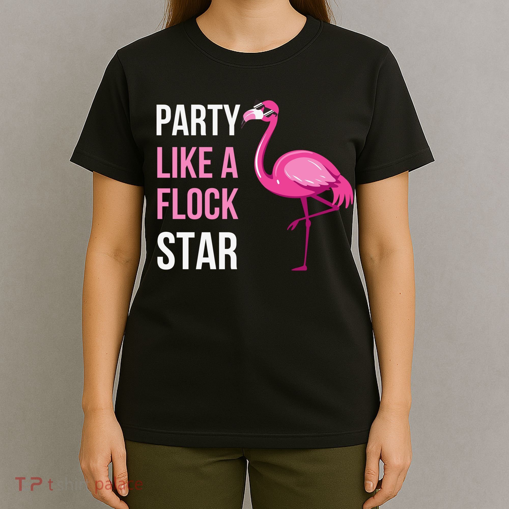 Party Like A Flock Star Pink Flamingo T-Shirt