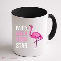 Party Like A Flock Star Pink Flamingo Coffee Mug thumb 1