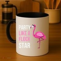 Party Like A Flock Star Pink Flamingo Coffee Mug thumb 4