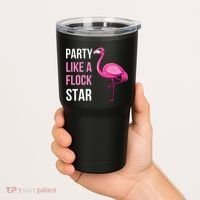 Party Like A Flock Star Pink Flamingo Tumbler thumb 2