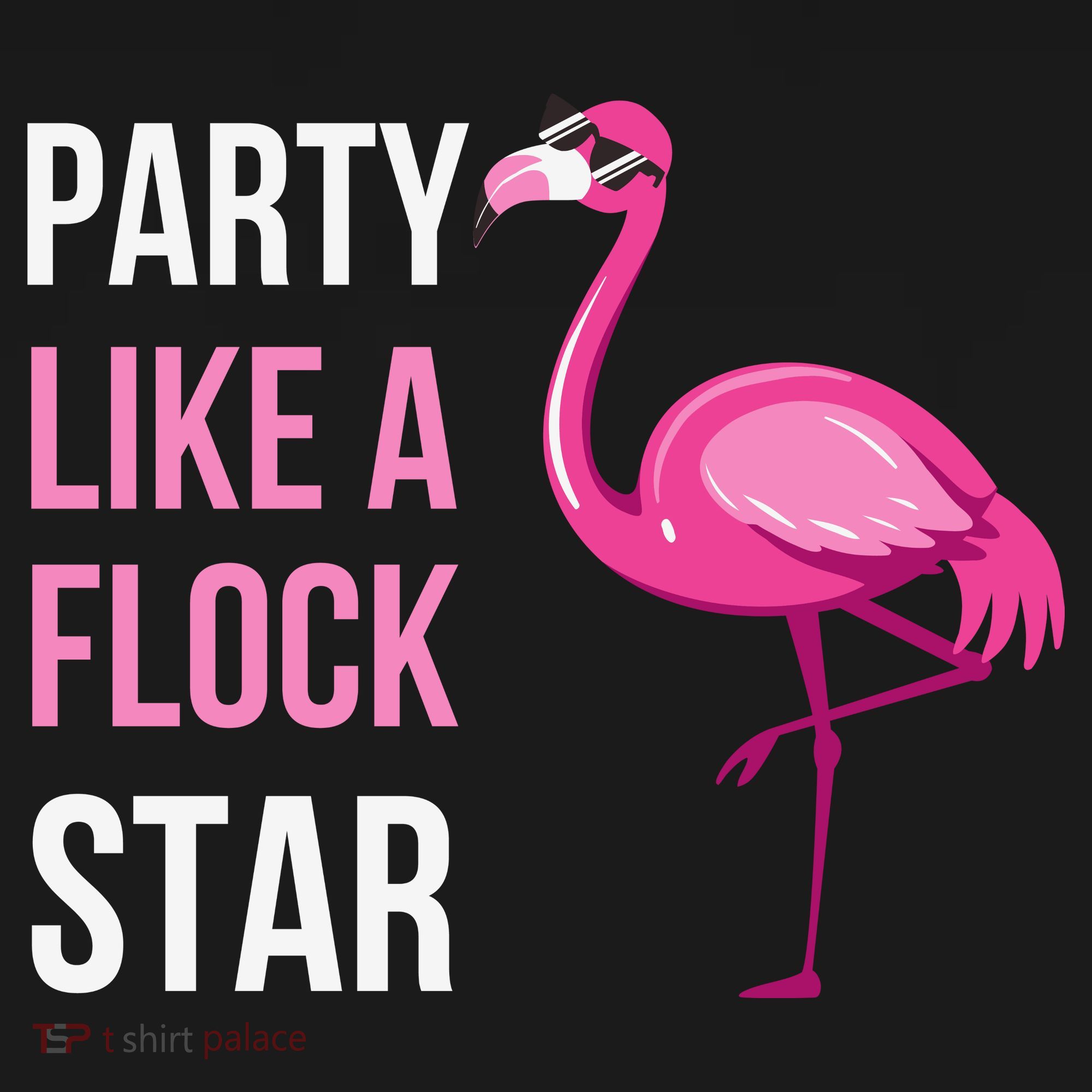Party Like A Flock Star Pink Flamingo Mousepad