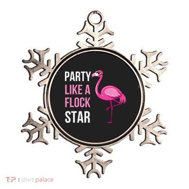 Party Like A Flock Star Pink Flamingo Ornament